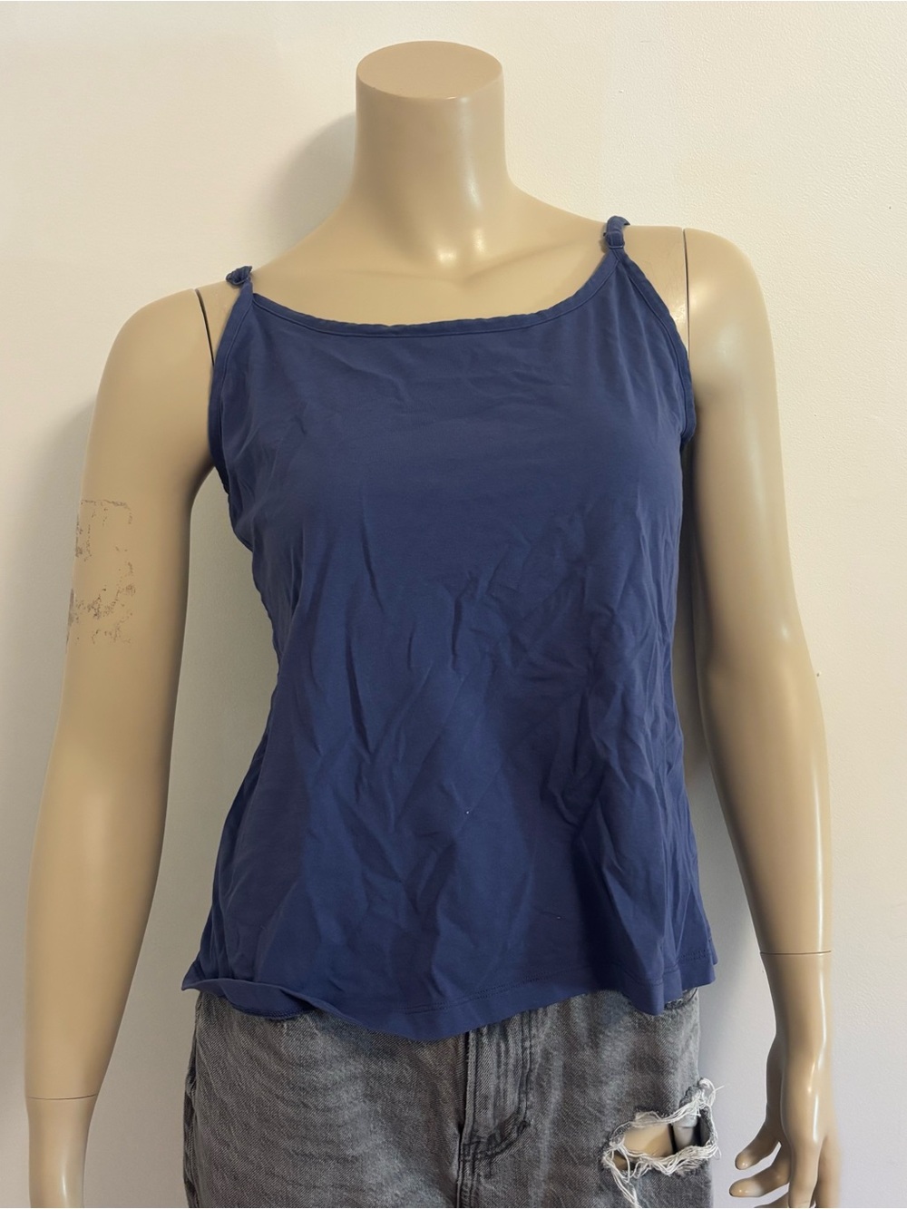 Womenβs La Vie En Rose Navy Blue Spaghetti Strap Tank Top Size Medium